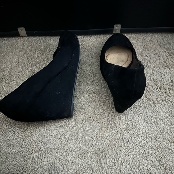 Black Rounded Toe Wedges - Picture 6 of 7